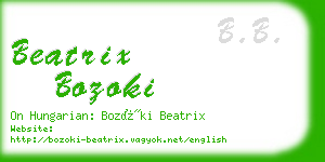 beatrix bozoki business card